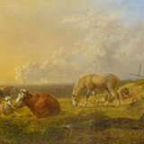 Dresdener Schule. Zwei Gemälde: Hirten mit ihrem Vieh in arkadischen Landschaften. - Foto 1