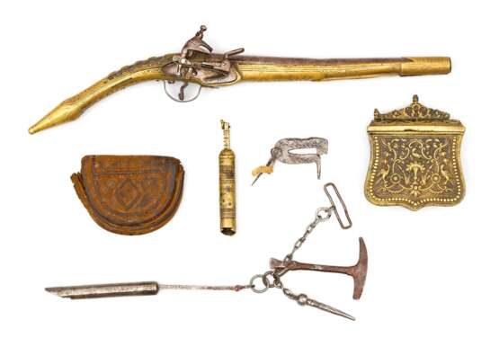 Miquelet-Steinschlosspistole mit Zubehör, Albanien - Balkan um 1820. - Foto 1