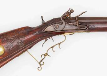Steinschloss-Scheibengewehr von Christian Dürr USA um 1780.