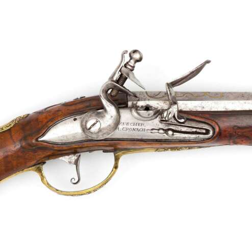 Steinschlosspistole von Christoph Ruecher aus Kronach um 1730. - Foto 2