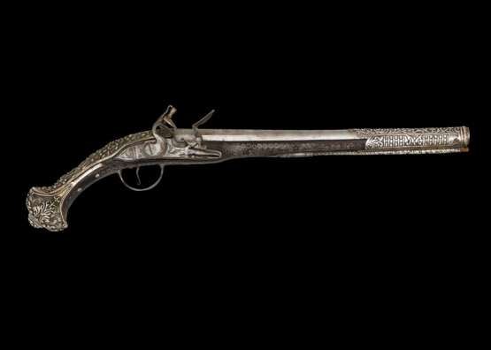 Silberbeschlagene Steinschlosspistole für den Kaukasisch-Osmanischen Raum um 1800. - photo 1