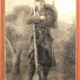 Frankreich, Gezeichnetes Portrait eines französischen Infanteristen um 1870-1880. - photo 1