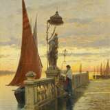 Corrodi, Hermann. Vor der Madonnenstatue am Hafen von ChioGelbgoldia vor Venedig. - photo 1