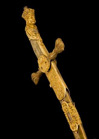 Ungarn, Vergoldeter Prunksäbel mit Figurengriff des St.Ladislaus mit Scheide um 1830. - photo 4