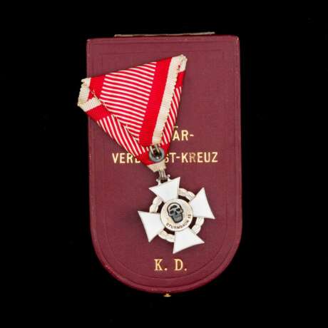 Österreich-Ungarn, Militär-Verdienstkreuz mit KD und Sturmtruppen-Medaillon im Etui. - photo 2