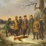 Rayski, Ferdinand von. Sächsische Jagdgesellschaft mit erlegtem Fuchs. - photo 1