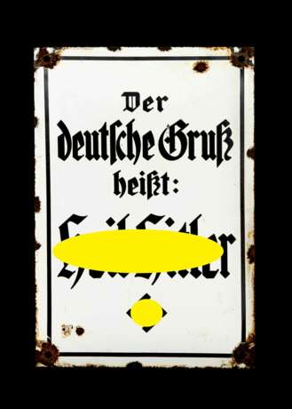 Emailleschild: Der deutsche Gruß heißt Heil Hitler. - photo 1