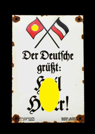 Emailleschild: Der Deutsche grüßt Heil Hitler!. - photo 1
