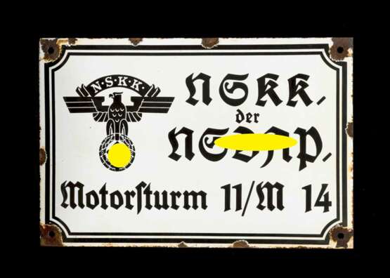Emailleschild: NSKK der NSDAP Motorsturm 11/M 14. - Foto 3
