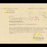 Schriftstück Dienstliches Schreiben von Dr. Geschke mit Autograf an das RSHA. - photo 1