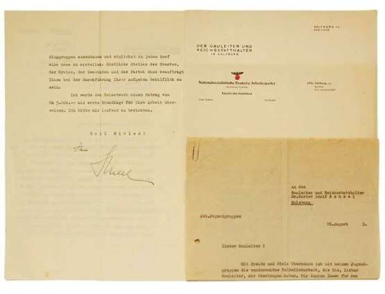 Schriftstück Gau Salzburg mit Autograf des Gauleiters Adolf Scheel - Jolanda Clauss. - photo 2