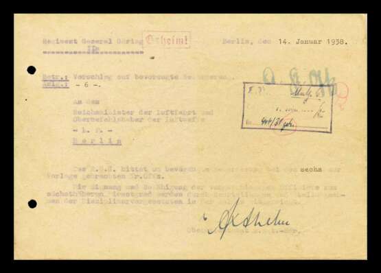 Schriftstück Regiment General Göring mit Autograf Walther von Axthelm. - Foto 2