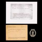 Schriftstück seltene Funknachricht-Feldpostkarte La Rochelle und ein Abzeichen. - photo 4
