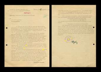 Schriftstück über Errichtung der "Inspektion der Konzentrationslager" mit Autograf Reinhard Heydrich.
