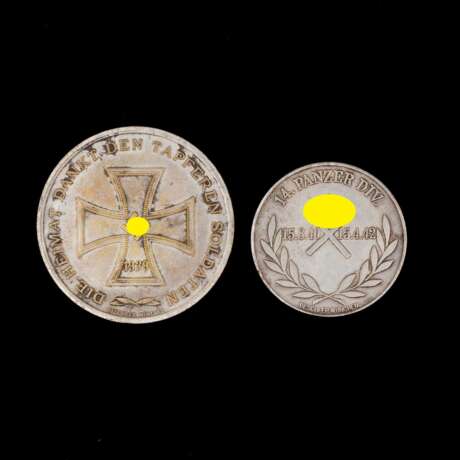 Zwei Medaillen 14. Panzer Division und 4. Panzer Division. - photo 2