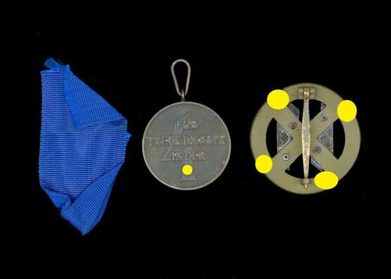 Germanische Leistungsrune in Bronze und SS-Dienstauszeichnung Medaille für 4 Jahre. - Foto 4
