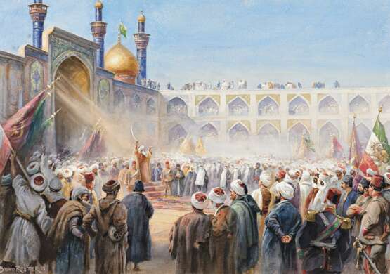 Richter, Bruno. Aufstand der Perser gegen die englische Führung in den Maidan-e Shah in Isfahan. - Foto 1