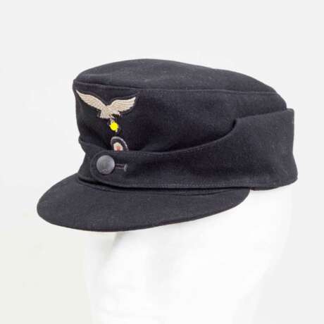 Luftwaffe, schwarze Feldmütze M 44 für Angehörige der Division Hermann Göring. - Foto 3