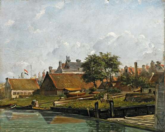 Deventer, Willem Anthonie van. Werften bei einer holländischen Küstenstadt. - Foto 1