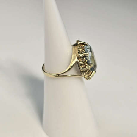 14K-Aquamarinring - Gelbgold 585/000, gestempelt, … - Foto 3