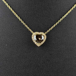 Diamant-Herzanhänger an zarter Kette von über 1,00…