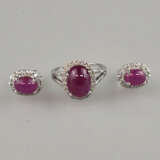 14K-Rubin-/Diamant-Schmuckset aus Ring und einem P… - photo 1