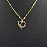 10K-Diamant-Herzanhänger mit Kette - Gelbgold 417/… - photo 1
