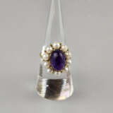Goldring mit Quarz- und Perlenbesatz - Gelbgold 58… - photo 2
