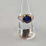 Saphir- / Diamantring - 750er Gelbgold (18K), gest… - Foto 2