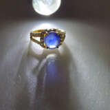 Saphir- / Diamantring - 750er Gelbgold (18K), gest… - Foto 4
