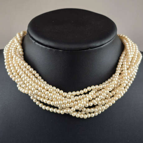 Vintage-Perlencollier - 10-reihige ineinander vers… - photo 1