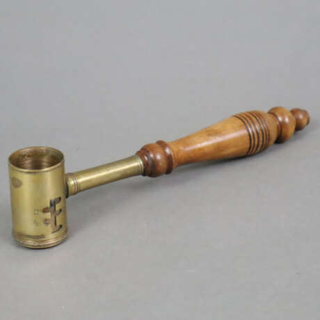 Pulvermaß - Messing/Holz, kunstvoll gedrechselter … - photo 1