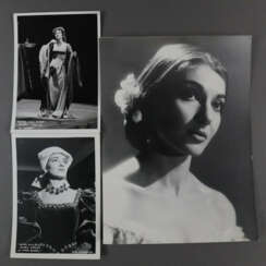 Konvolut: Drei Fotografien von Maria Callas - s/w …