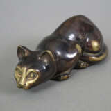 Tierfigur Katze - Bronze, hohl gegossen, patiniert… - photo 1