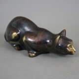 Tierfigur Katze - Bronze, hohl gegossen, patiniert… - photo 3