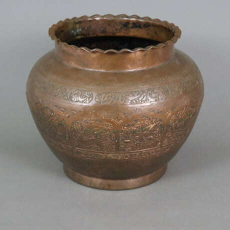 Orientalischer Cachepot - wohl persisch, Kupfer, R… - photo 1