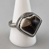 Herrenring mit Achatauge - Silberfassung, Ringkopf… - photo 1