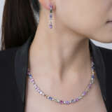SET OF SAPPHIRE AND DIAMOND NECKLACE AND EARRINGS - photo 8