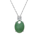 NO RESERVE – JADEITE AND DIAMOND PENDENT NECKLACE - photo 1