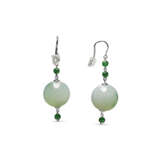 NO RESERVE - JADEITE BEAD AND DIAMOND NECKLACE AND EARRINGS SET - photo 7