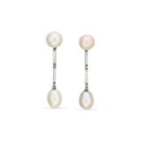 NATURAL PEARL AND DIAMOND EARRINGS - фото 1