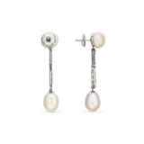 NATURAL PEARL AND DIAMOND EARRINGS - фото 2