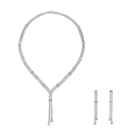 NO RESERVE – SET OF DIAMOND NECKLACE AND EARRINGS - фото 1