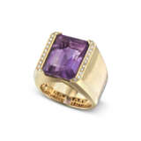 NO RESERVE – SET OF AMETHYST AND DIAMOND RING AND CUFFLINK - Foto 2