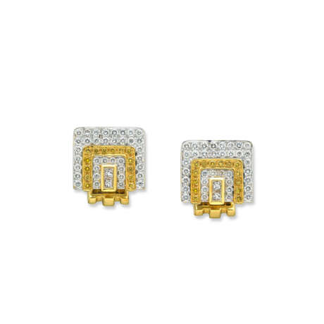 NO RESERVE – SET OF COLOURED DIAMOND AND DIAMOND RING AND CUFFLINK - Foto 4