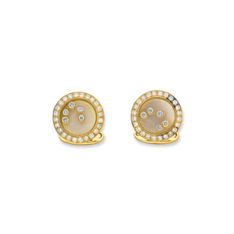 NO RESERVE – SET OF DIAMOND AND MOTHER-OF-PEARL RING AND CUFFLINK - photo 4