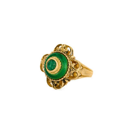 ENAMEL-EMERALD SET: RING AND DIAMOND-BROOCH - фото 5