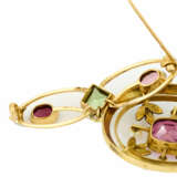 ART NOUVEAU GEMSTONE-PEARL-ENAMEL BROOCH - фото 4