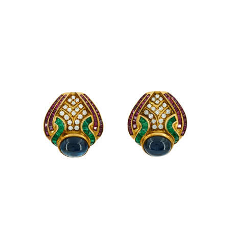 GEMSTONE-DIAMOND-EAR-CLIPS - фото 1