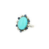 TURQUOISE-GEMSTONE-DIAMOND-RING - photo 1